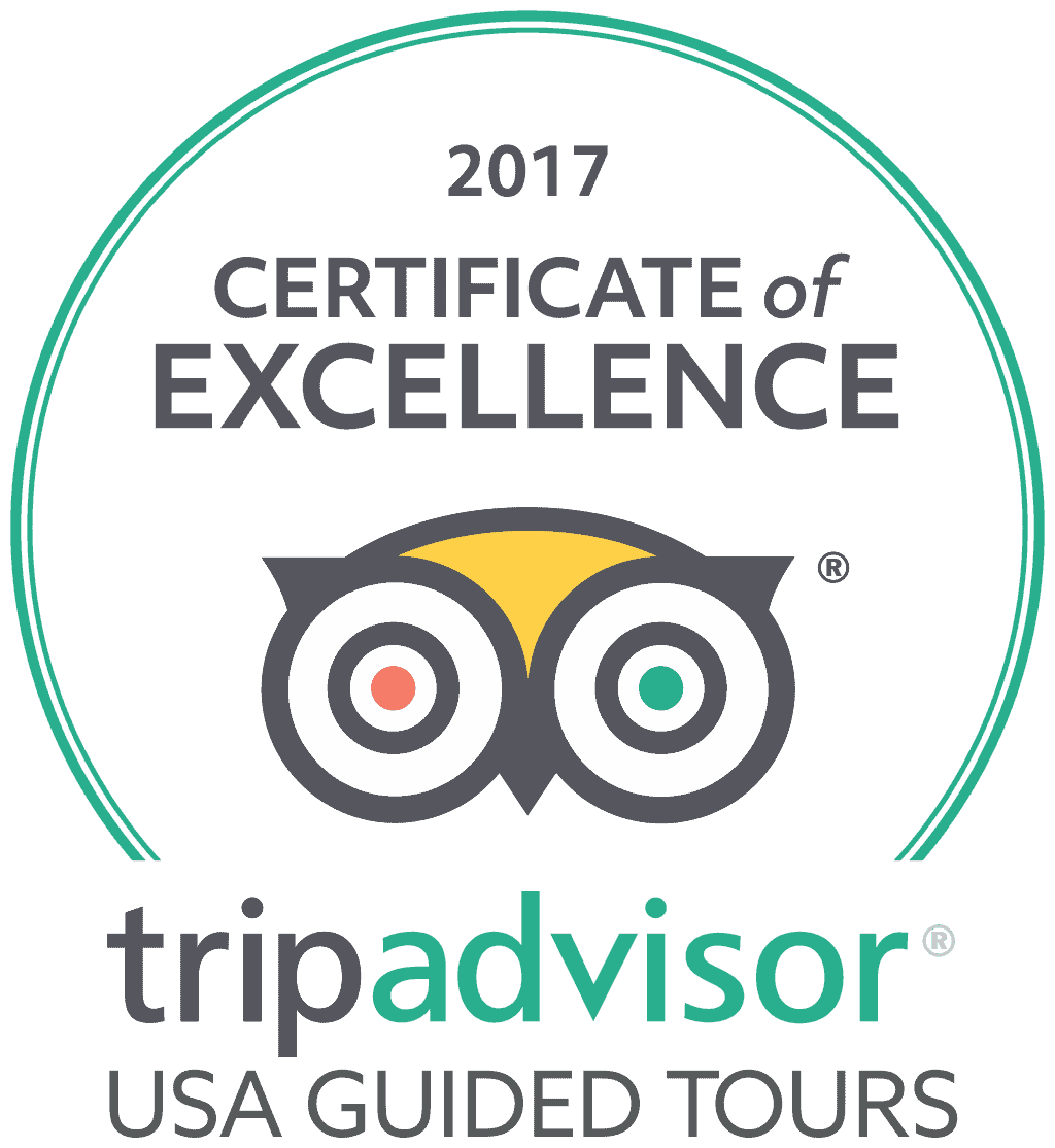 USA Guided Tours TripAdvisor Certificate of Excellence