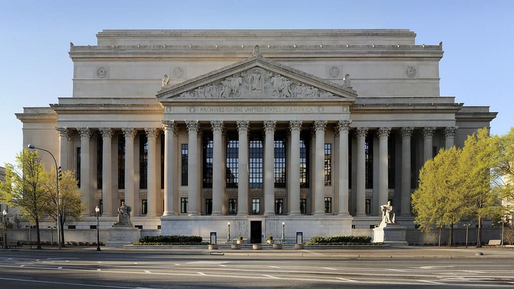 The National Archives Building in Washington, DC